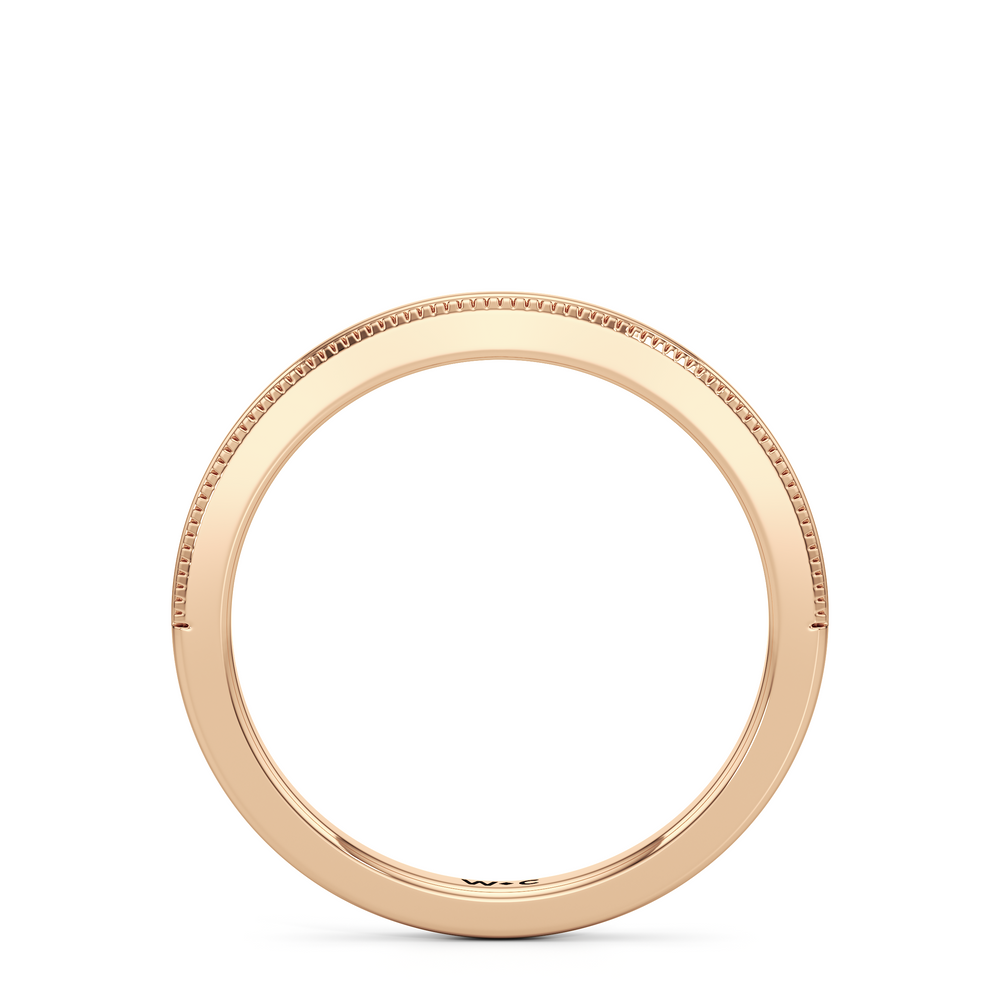 The Rosetta Wedding Band with 18KT Rose Gold Cut Diamond in 14KT Rose Gold view 2
