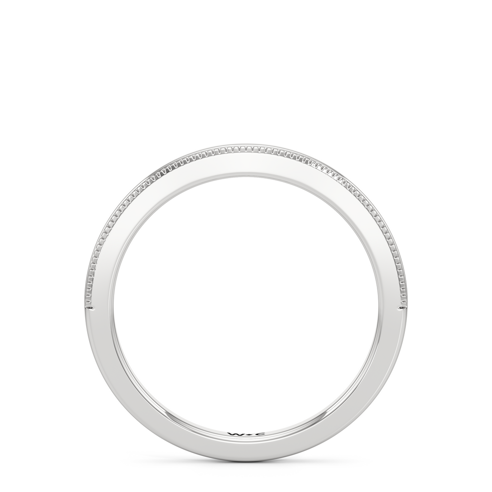 The Rosetta Wedding Band with Platinum Cut Diamond in 14KT Platinum view 2
