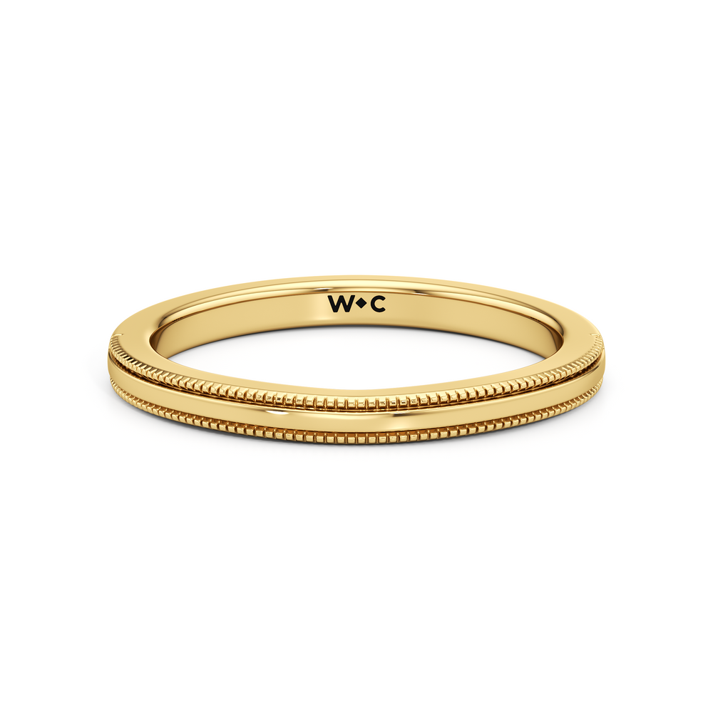 The Rosetta Wedding Band with 18KT Yellow Gold Cut Diamond in 14KT Yellow Gold view 1
