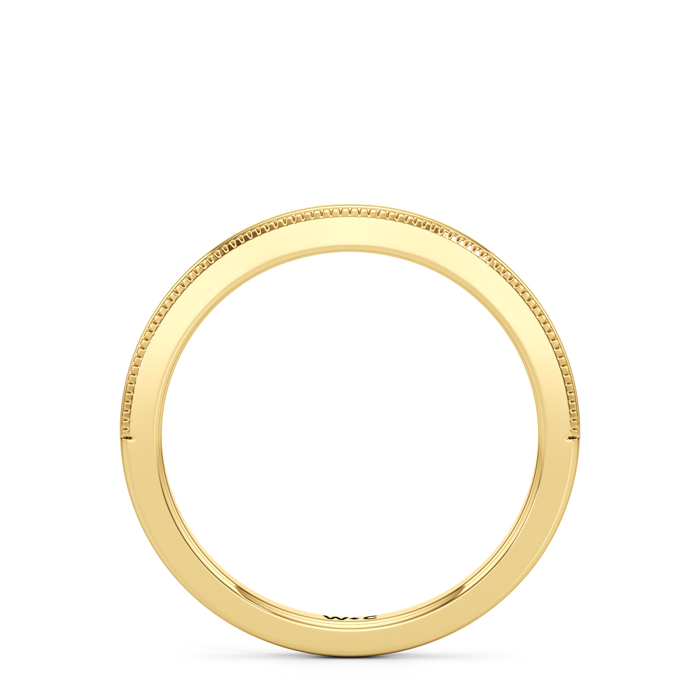 The Rosetta Wedding Band with 18KT Yellow Gold Cut Diamond in 14KT Yellow Gold view 2
