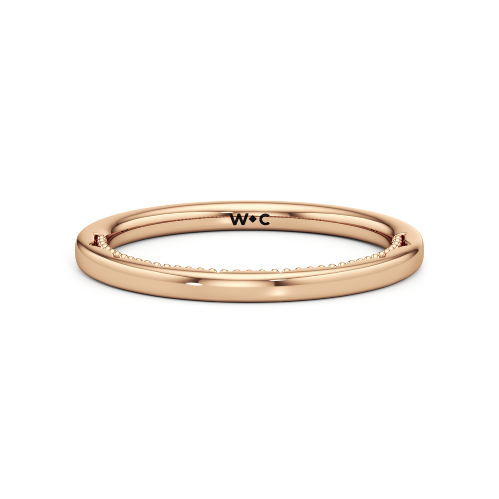 The Alexandra Wedding Band with 18KT Rose Gold Cut Diamond in 14KT Rose Gold view 1
