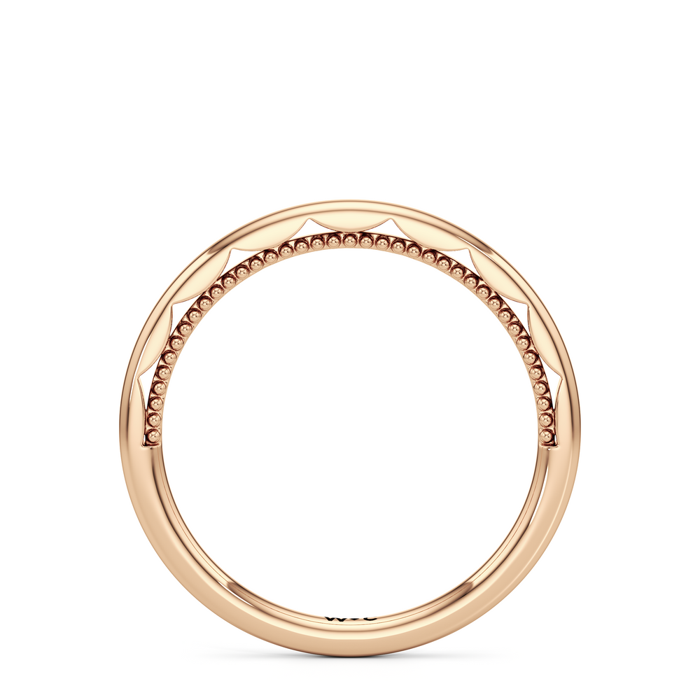 The Alexandra Wedding Band with 18KT Rose Gold Cut Diamond in 14KT Rose Gold view 2
