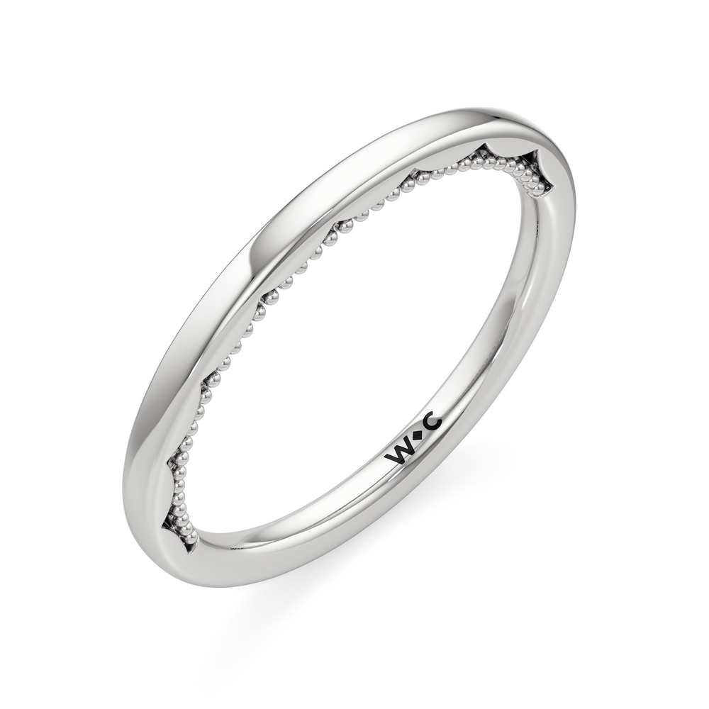 The Alexandra Wedding Band with Platinum Cut Diamond in 14KT Platinum view 3
