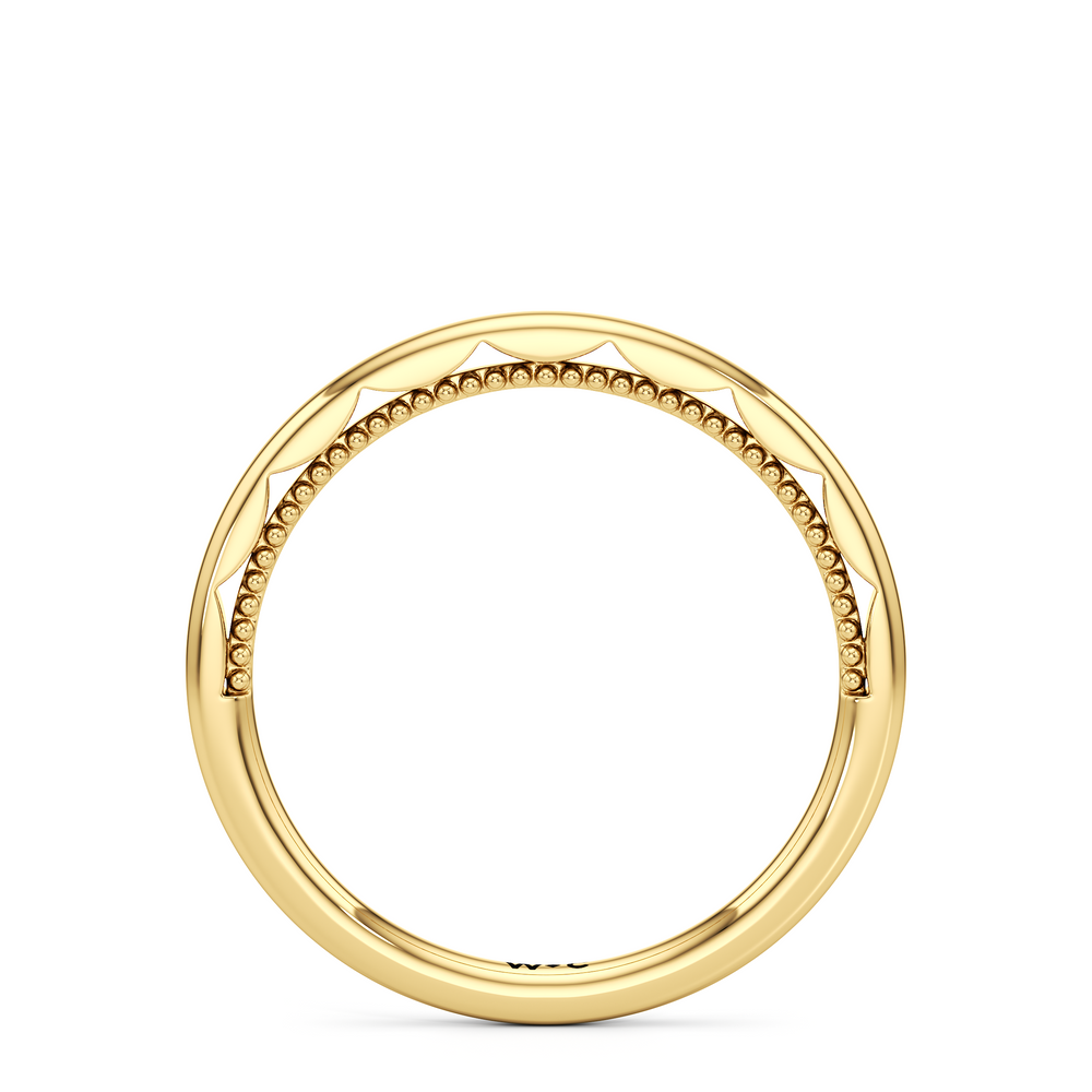 The Alexandra Wedding Band with 18KT Yellow Gold Cut Diamond in 14KT Yellow Gold view 2
