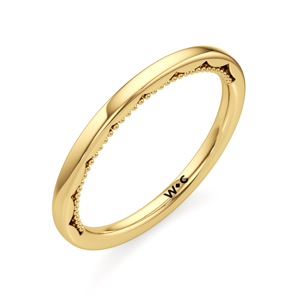 The Alexandra Wedding Band with 18KT Yellow Gold Cut Diamond in 14KT Yellow Gold view 3
