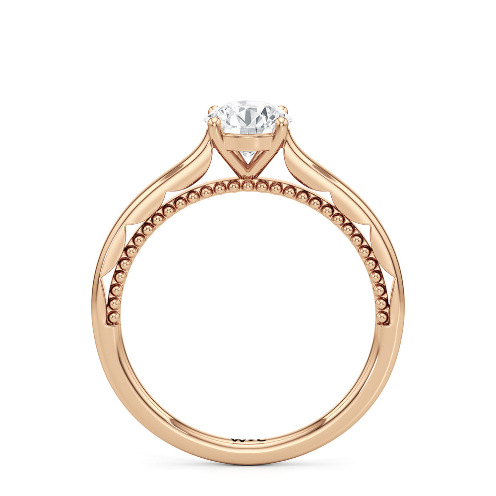 The Alexandra Engagement Ring with Round Cut Diamond in 14KT Rose Gold view 2
