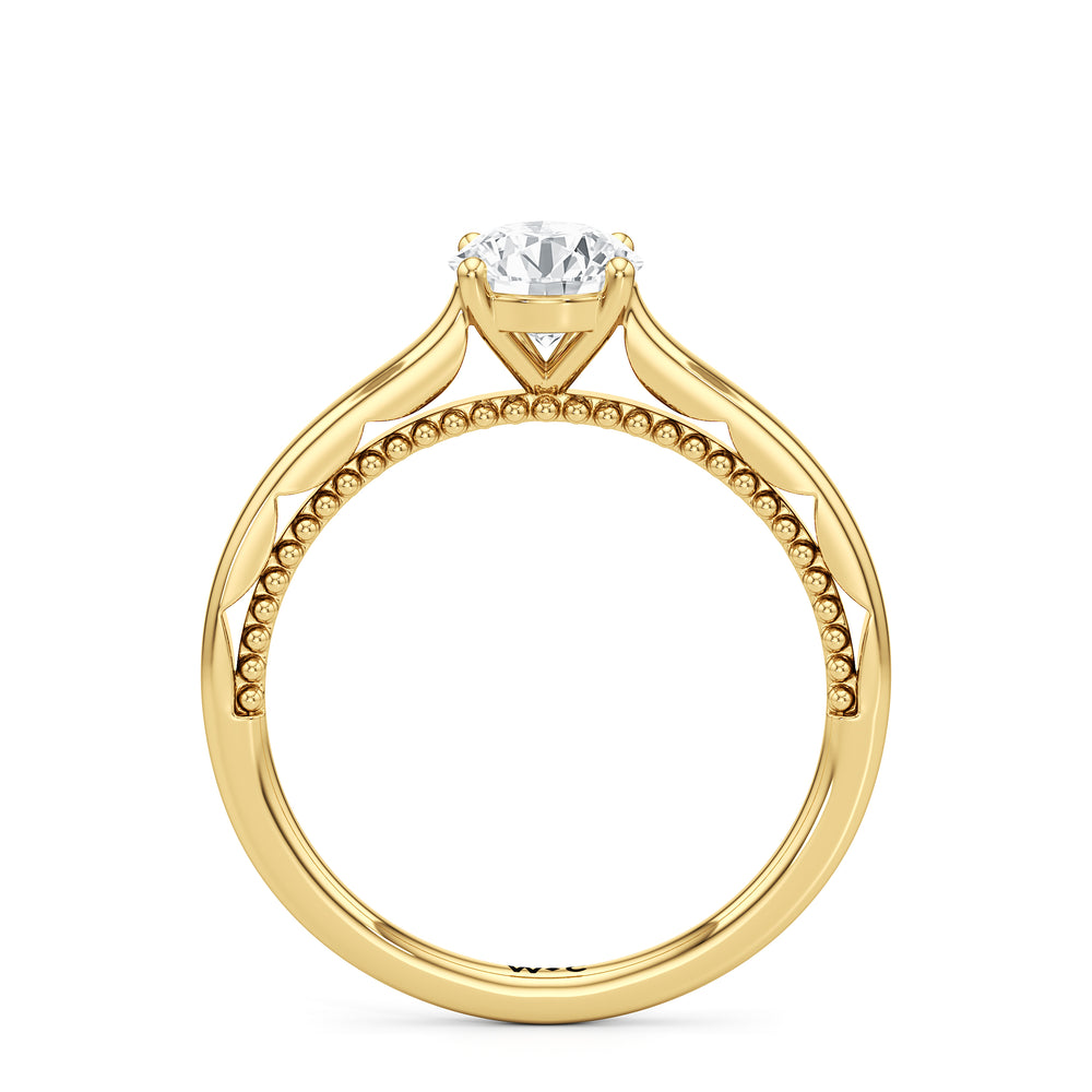 The Alexandra Engagement Ring with Round Cut Diamond in 14KT Yellow Gold view 2
