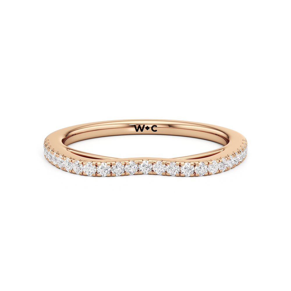 The Flora Diamond Wedding Band with 18KT Rose Gold Cut Diamond in 14KT Rose Gold view 1
