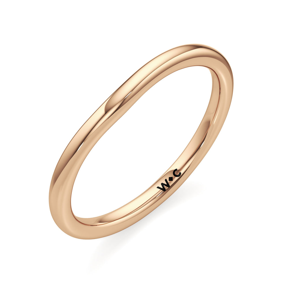 The Noelle Wedding Band with 18KT Rose Gold Cut Diamond in 14KT Rose Gold view 3
