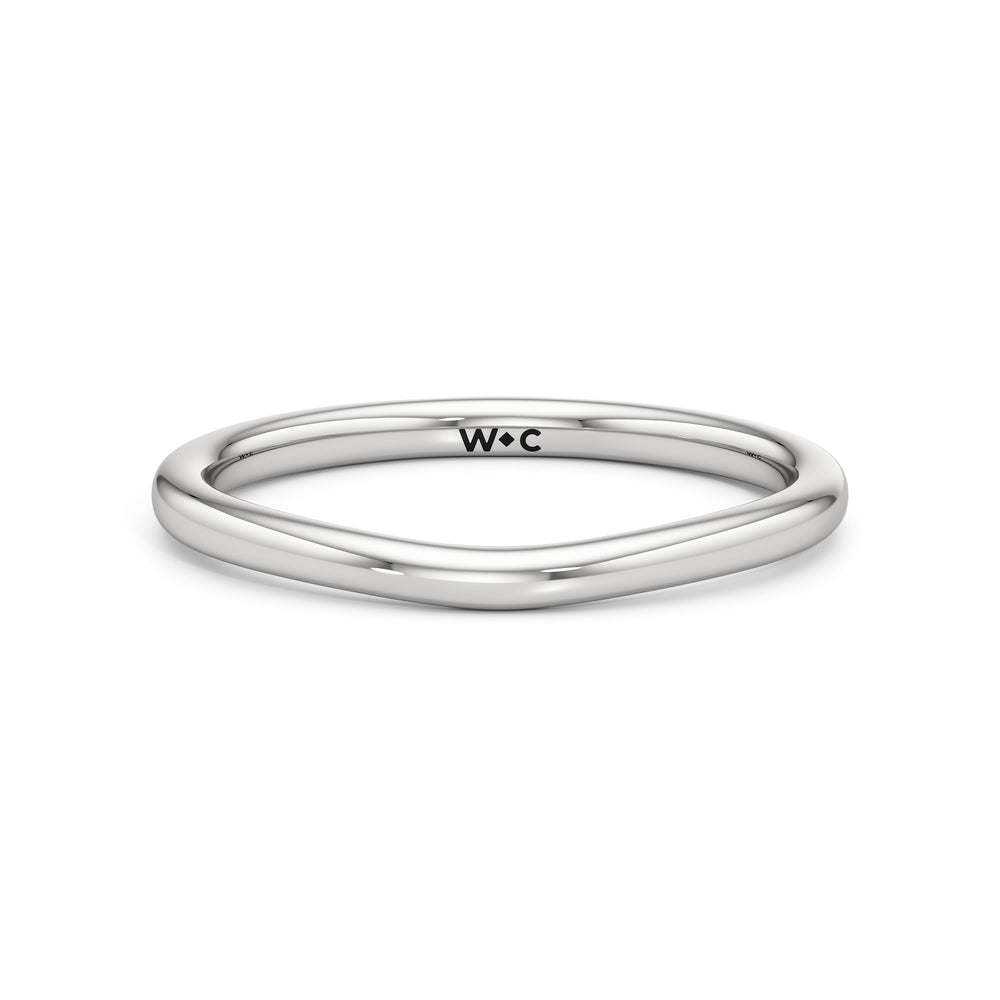 The Noelle Wedding Band with Platinum Cut Diamond in 14KT Platinum view 1
