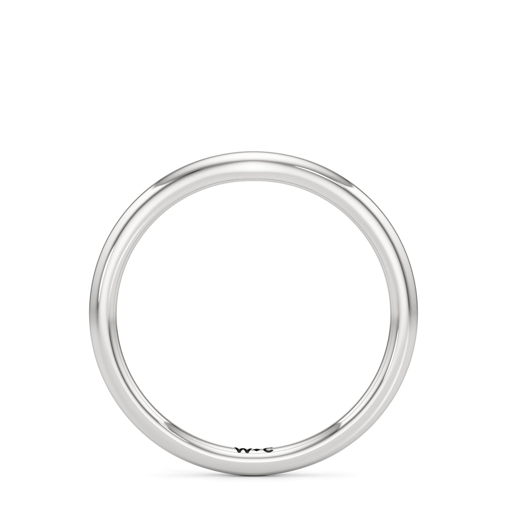 The Noelle Wedding Band with Platinum Cut Diamond in 14KT Platinum view 2
