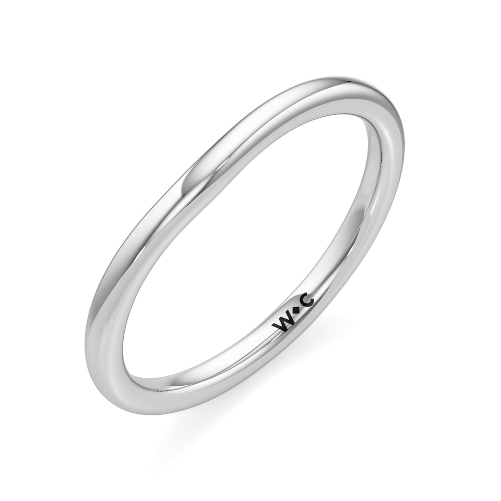 The Noelle Wedding Band with Platinum Cut Diamond in 14KT Platinum view 3
