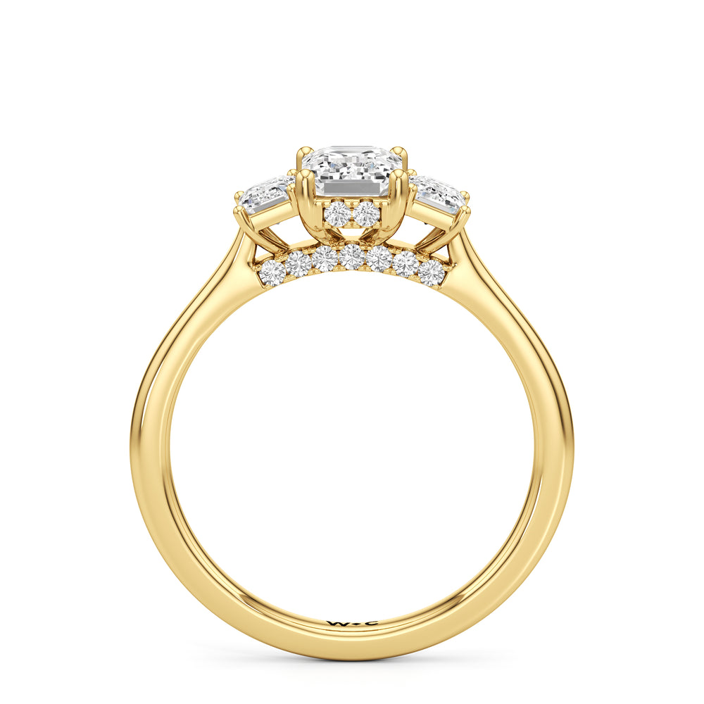 The Noelle Engagement Ring with Emerald Cut Diamond in 14KT Yellow Gold view 2
