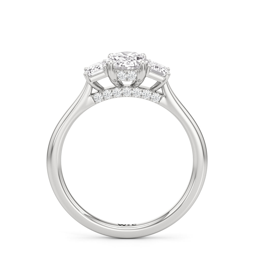 The Noelle Engagement Ring with Oval Cut Diamond in 14KT Platinum view 2

