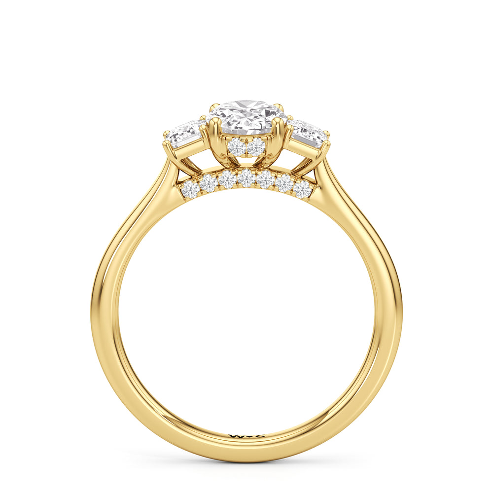 The Noelle Engagement Ring with Oval Cut Diamond in 14KT Yellow Gold view 2
