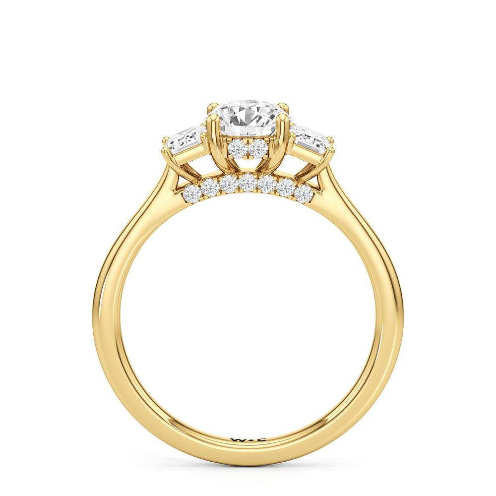 The Noelle Engagement Ring with Round Cut Diamond in 14KT Yellow Gold view 2

