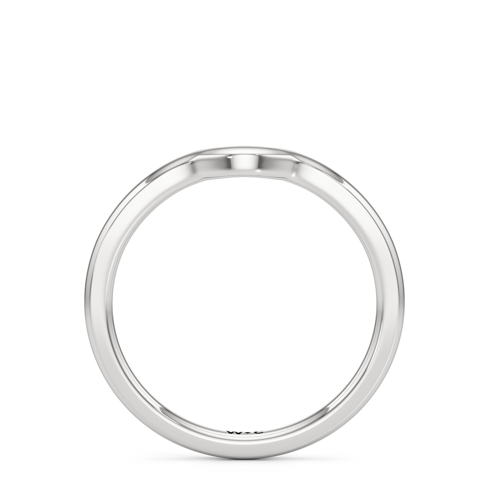 The Jolie Wedding Band with Platinum Cut Diamond in 14KT Platinum view 2
