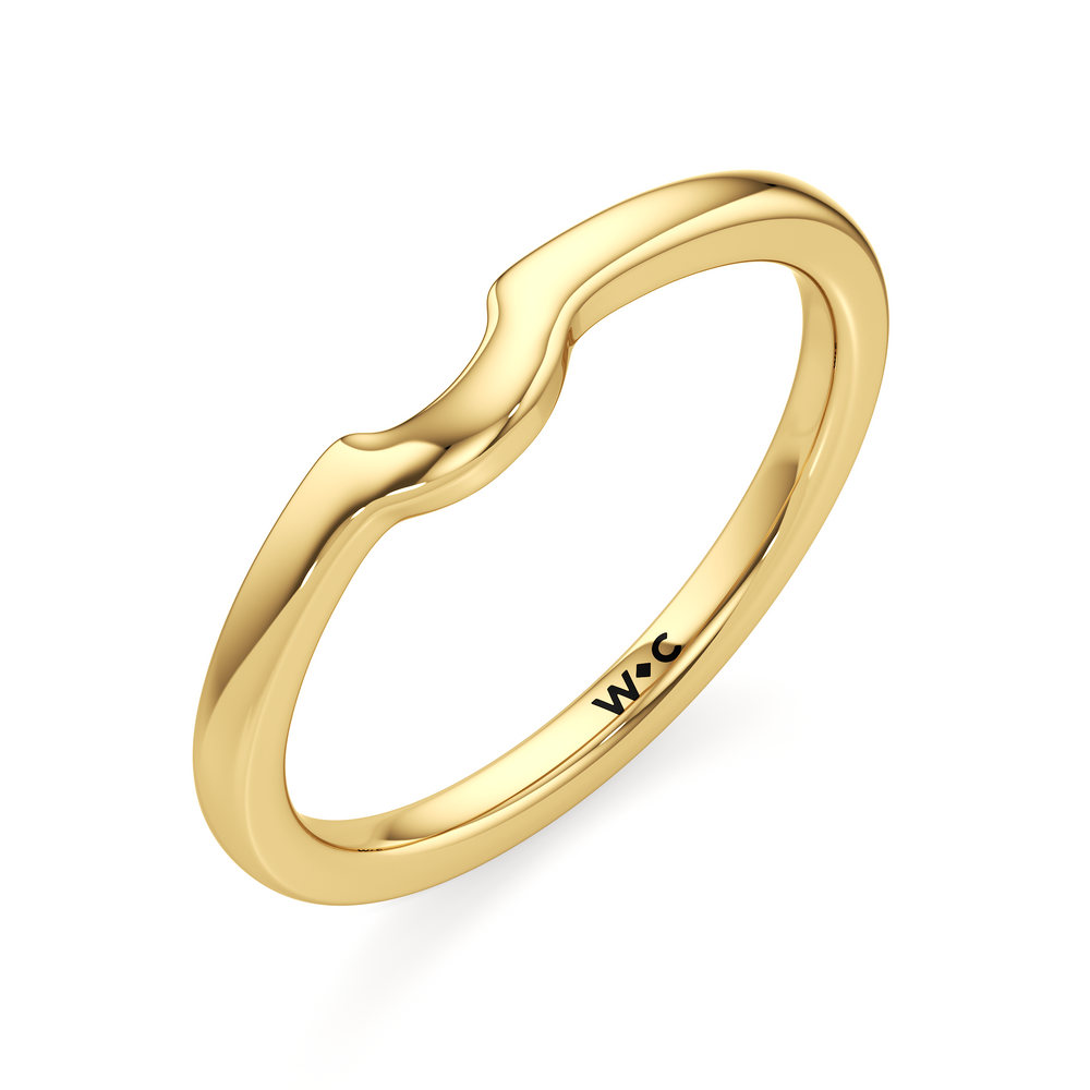 The Jolie Wedding Band with 18KT Yellow Gold Cut Diamond in 14KT Yellow Gold view 3
