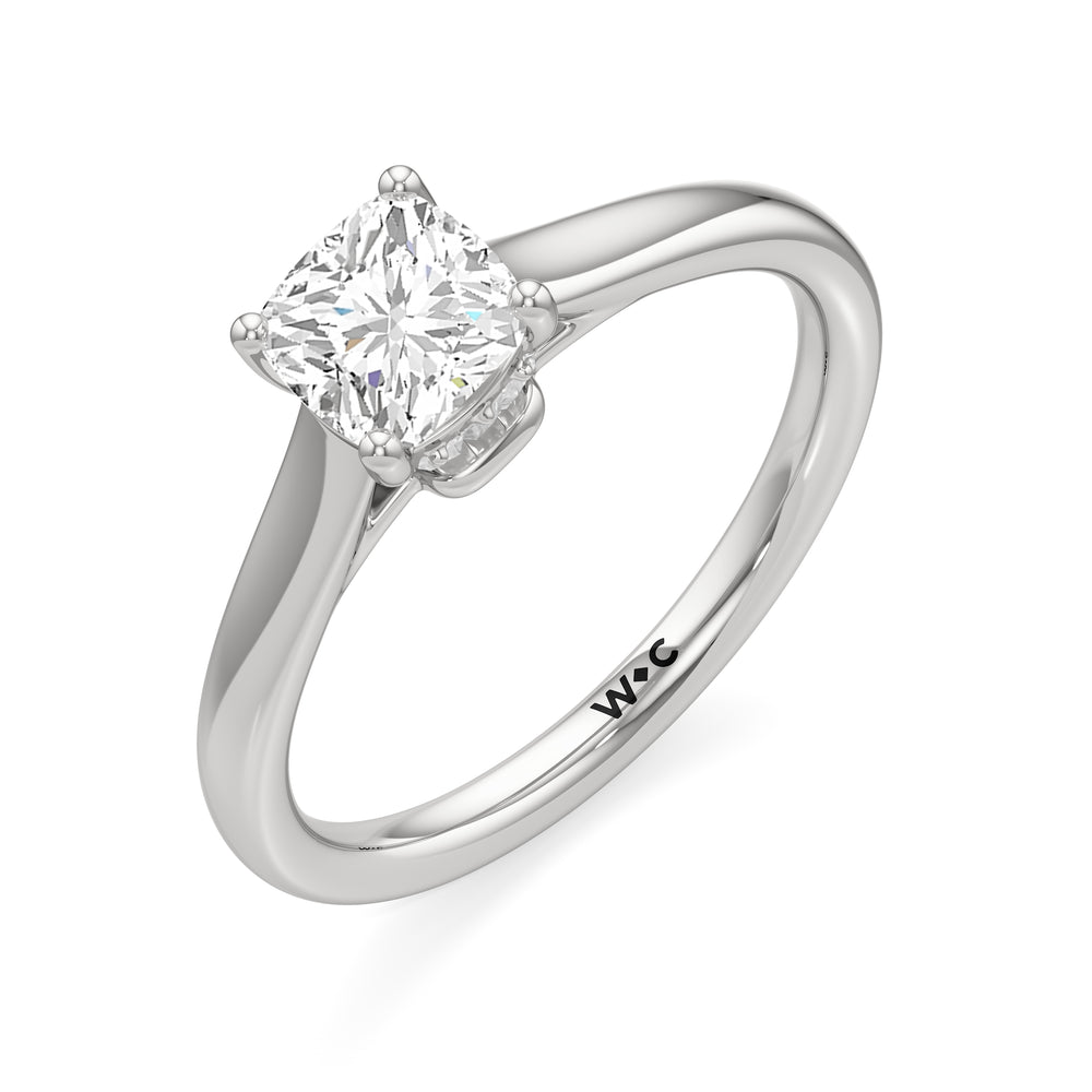 The Jolie Engagement Ring with Cushion Cut Diamond in 14KT Platinum view 3
