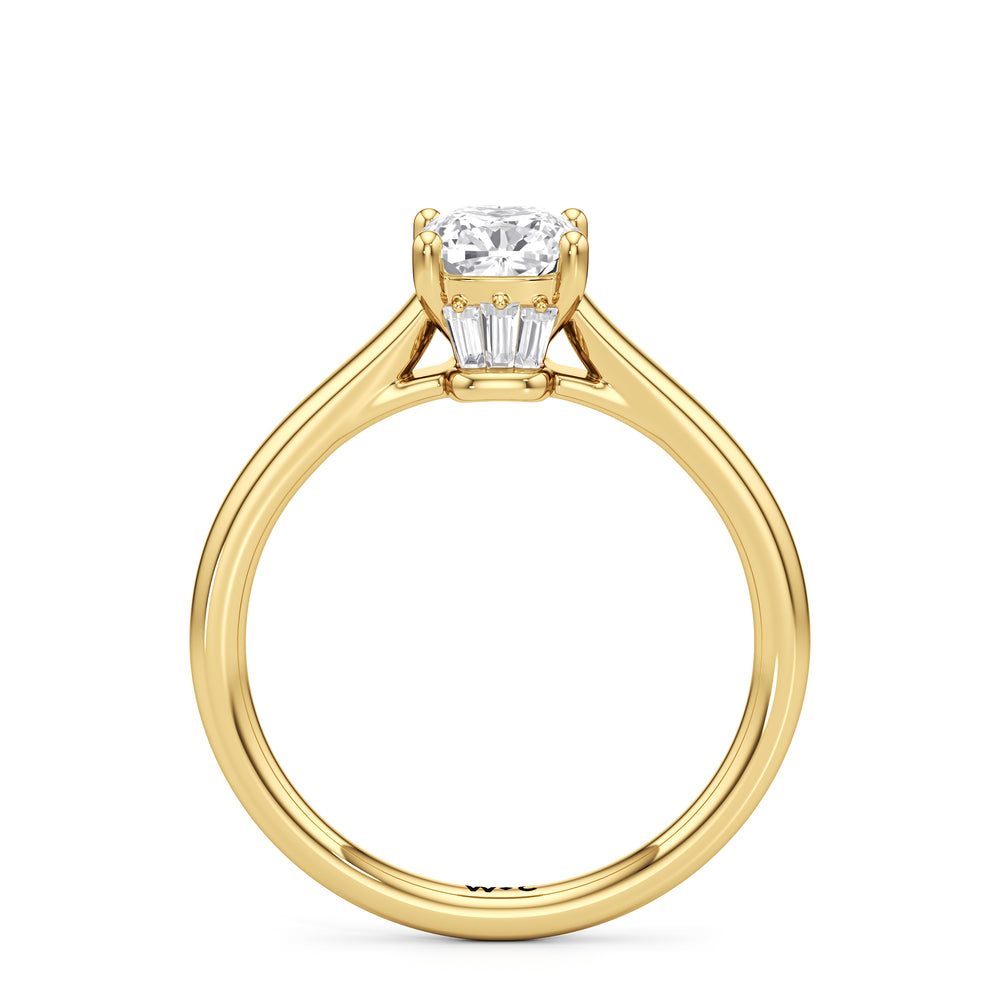 The Jolie Engagement Ring with Cushion Cut Diamond in 14KT Yellow Gold view 2
