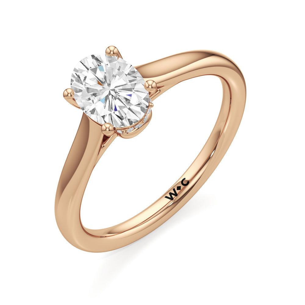 The Jolie Engagement Ring with Oval Cut Diamond in 14KT Rose Gold view 3
