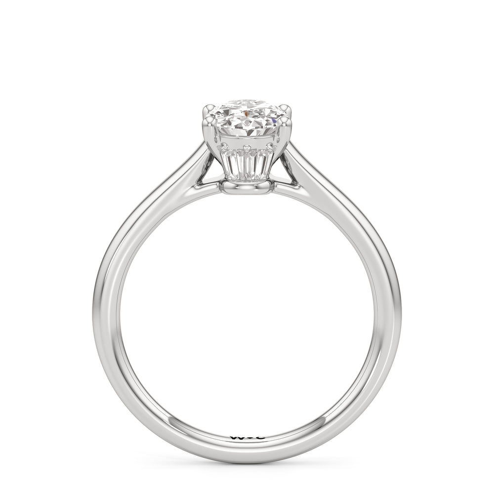The Jolie Engagement Ring with Oval Cut Diamond in 14KT Platinum view 2
