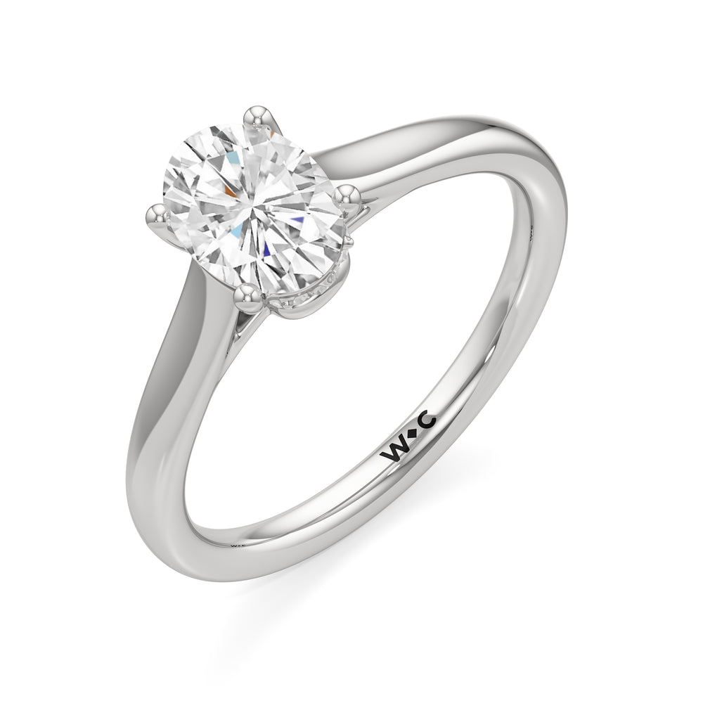 The Jolie Engagement Ring with Oval Cut Diamond in 14KT Platinum view 3
