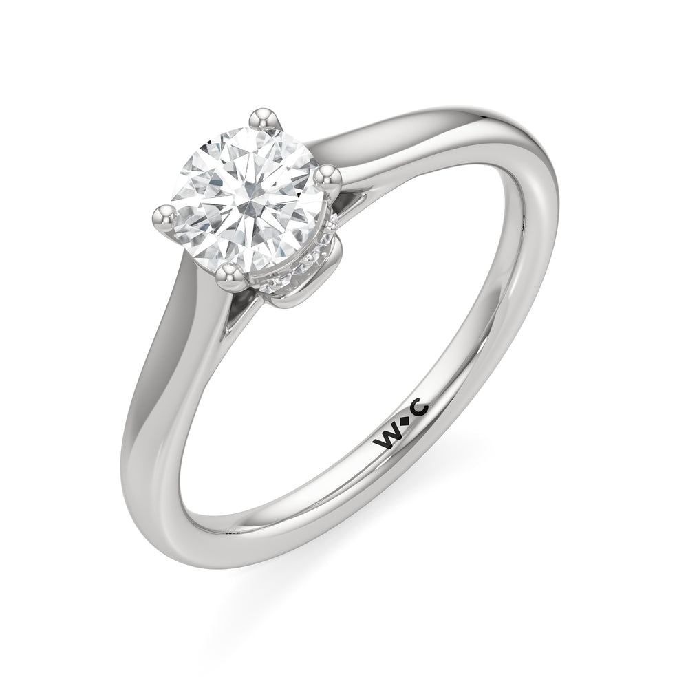 The Jolie Engagement Ring with Round Cut Diamond in 14KT Platinum view 3
