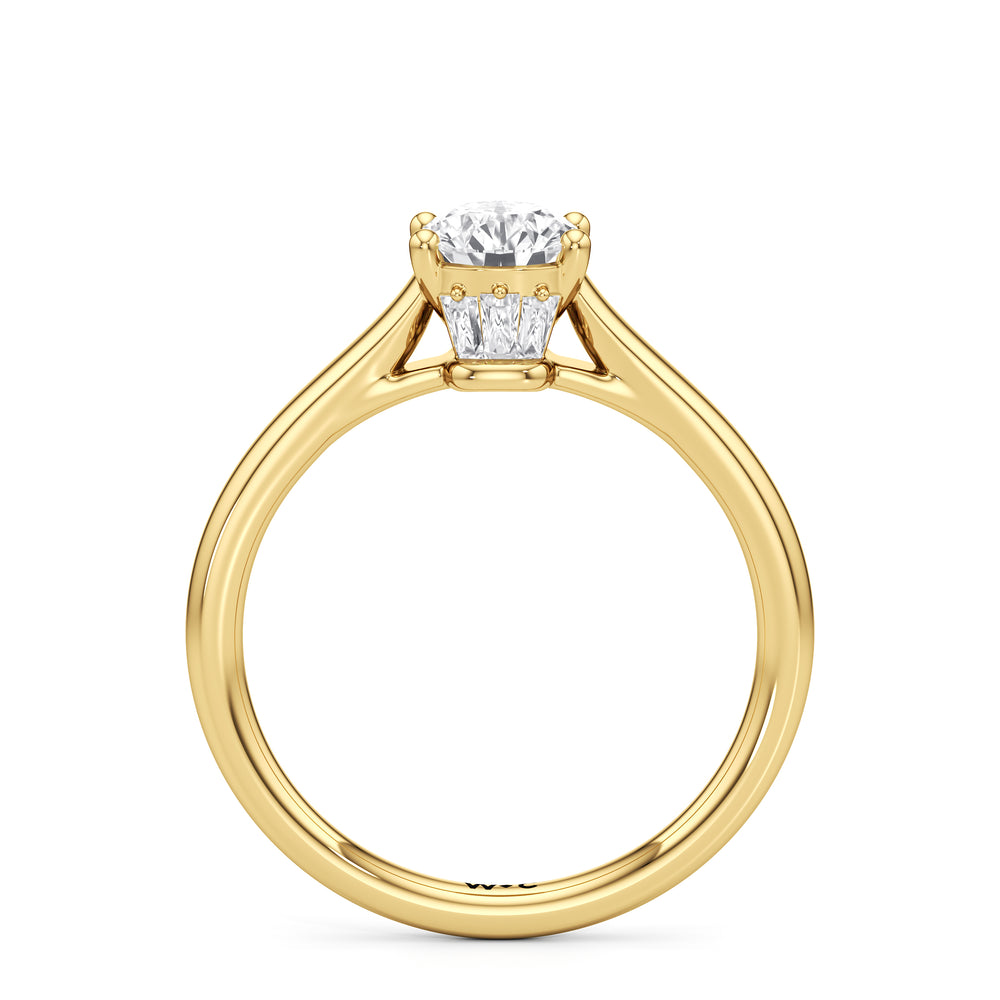 The Jolie Engagement Ring with Round Cut Diamond in 14KT Yellow Gold view 2
