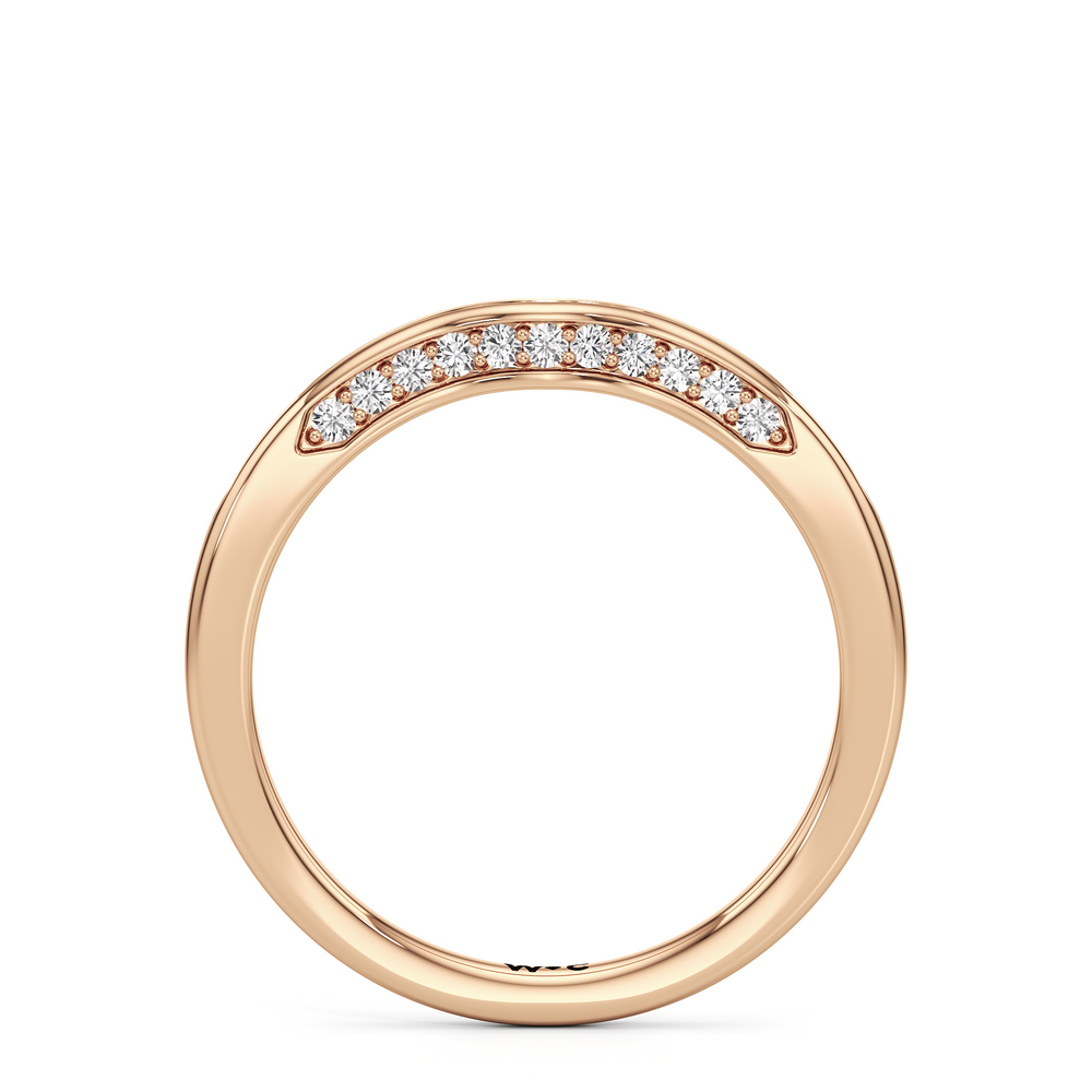 The Brynn Diamond Wedding Band with 18KT Rose Gold Cut Diamond in 14KT Rose Gold view 2
