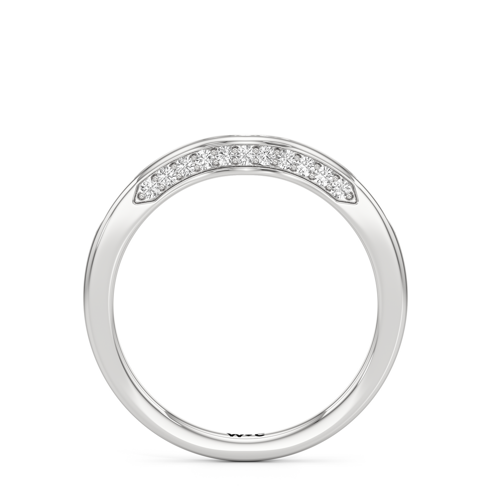 The Brynn Diamond Wedding Band with Platinum Cut Diamond in 14KT Platinum view 2
