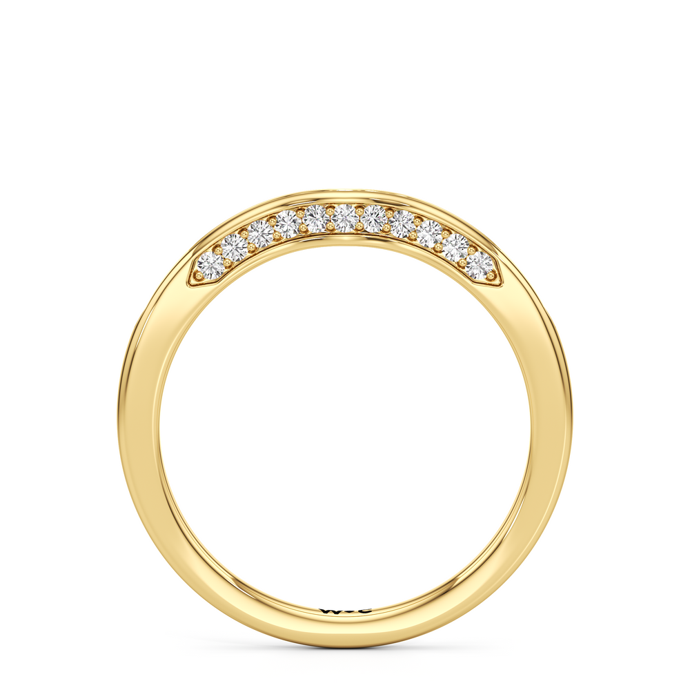 The Brynn Diamond Wedding Band with 18KT Yellow Gold Cut Diamond in 14KT Yellow Gold view 2
