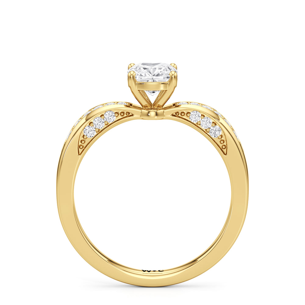 The Brynn Engagement Ring with Cushion Cut Diamond in 14KT Yellow Gold view 2
