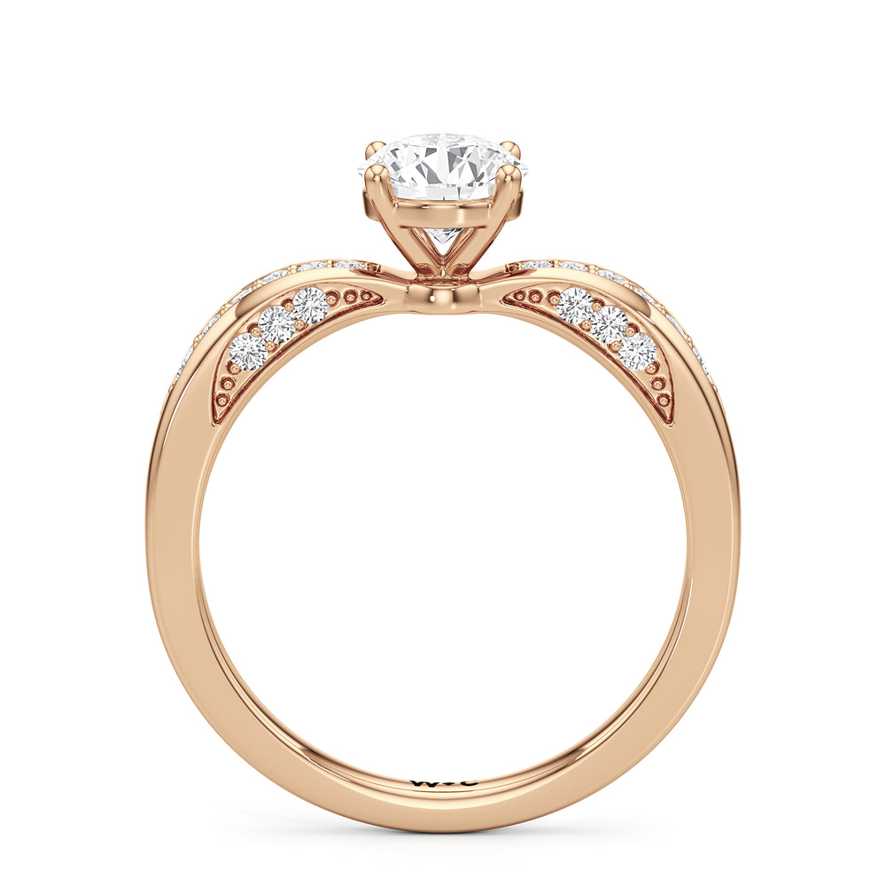 The Brynn Engagement Ring with Round Cut Diamond in 14KT Rose Gold view 2
