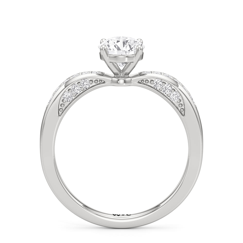The Brynn Engagement Ring with Round Cut Diamond in 14KT Platinum view 2
