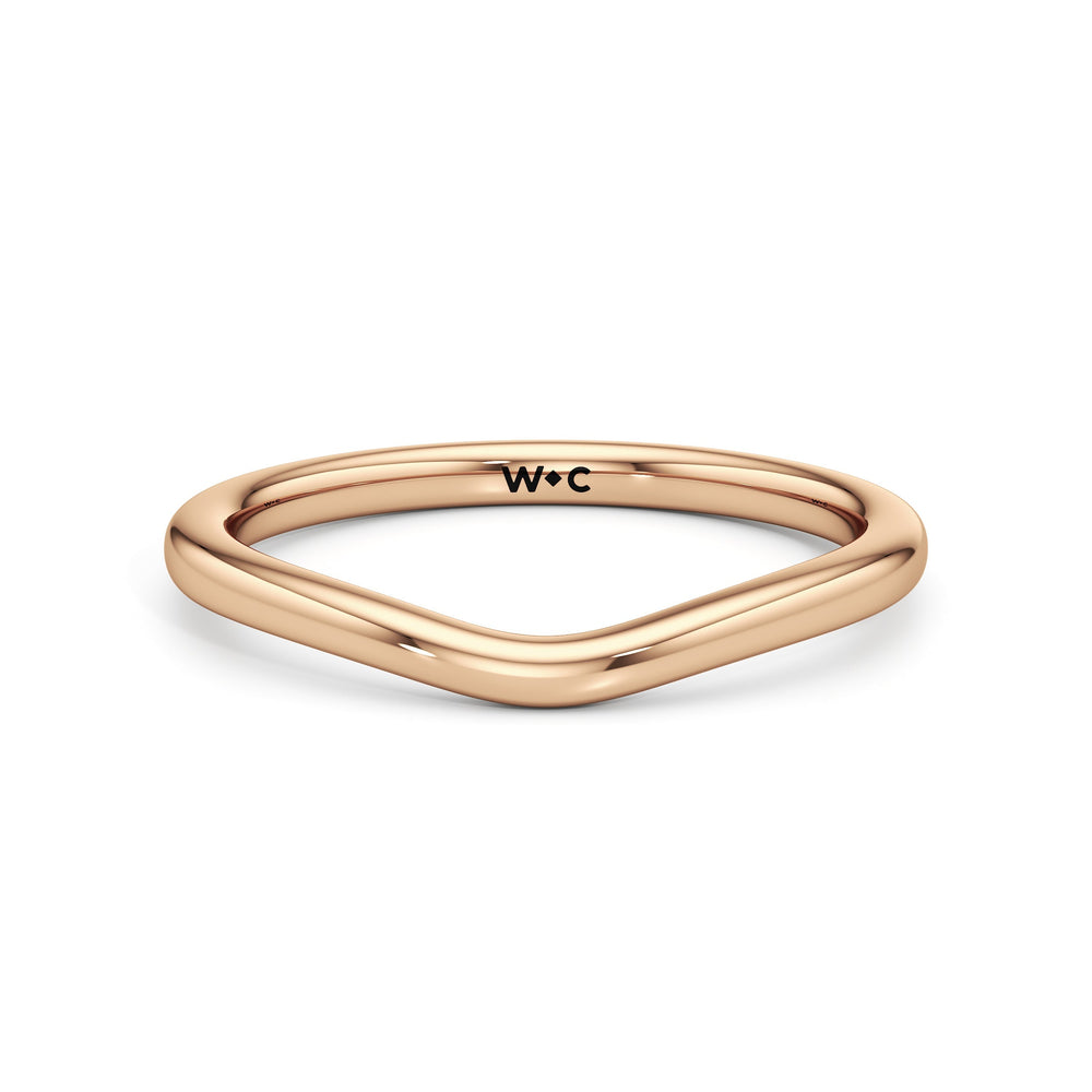 The Freya Wedding Band with 18KT Rose Gold Cut Diamond in 14KT Rose Gold view 1
