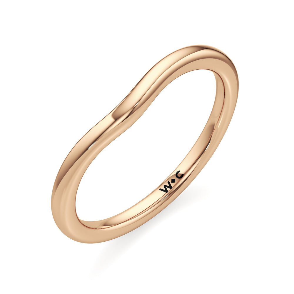 The Freya Wedding Band with 18KT Rose Gold Cut Diamond in 14KT Rose Gold view 3
