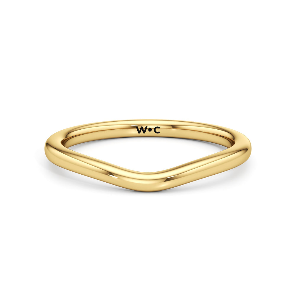 The Freya Wedding Band with 18KT Yellow Gold Cut Diamond in 14KT Yellow Gold view 1
