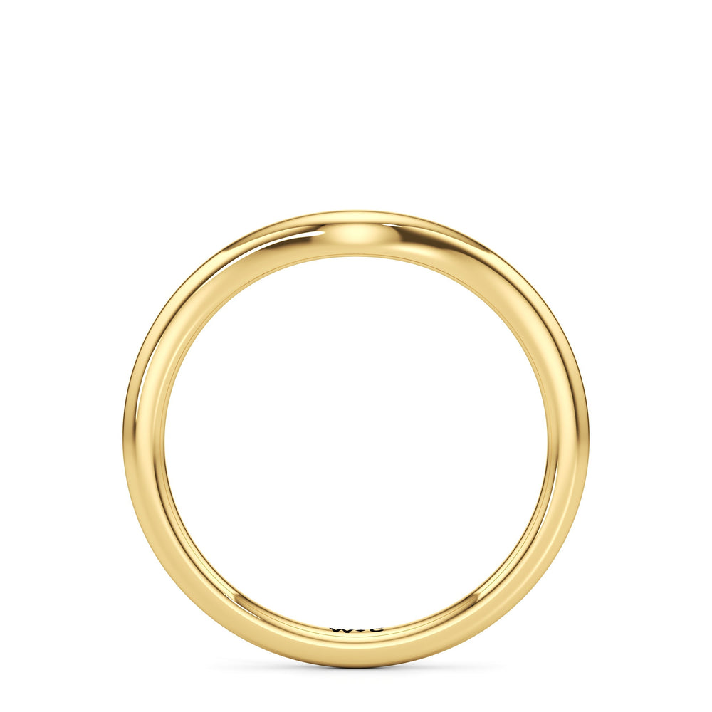 The Freya Wedding Band with 18KT Yellow Gold Cut Diamond in 14KT Yellow Gold view 2
