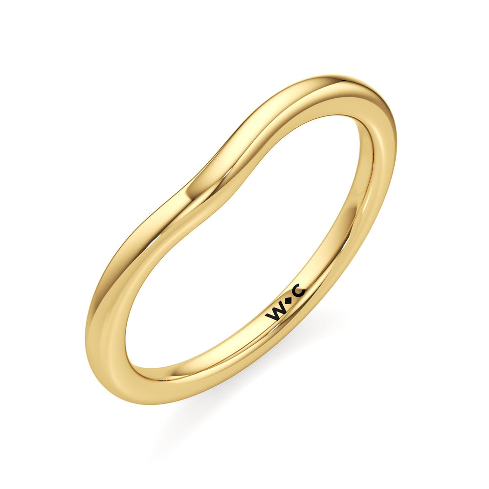 The Freya Wedding Band with 18KT Yellow Gold Cut Diamond in 14KT Yellow Gold view 3
