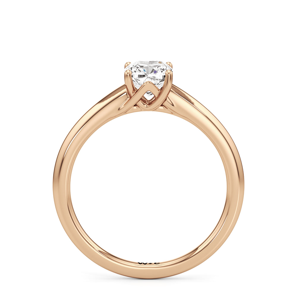 The Freya Engagement Ring with Cushion Cut Diamond in 14KT Rose Gold view 2
