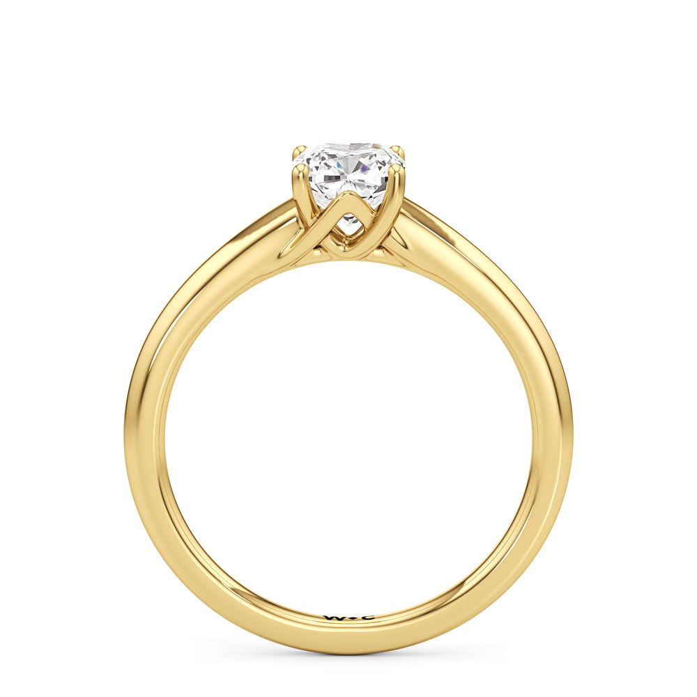 The Freya Engagement Ring with Cushion Cut Diamond in 14KT Yellow Gold view 2
