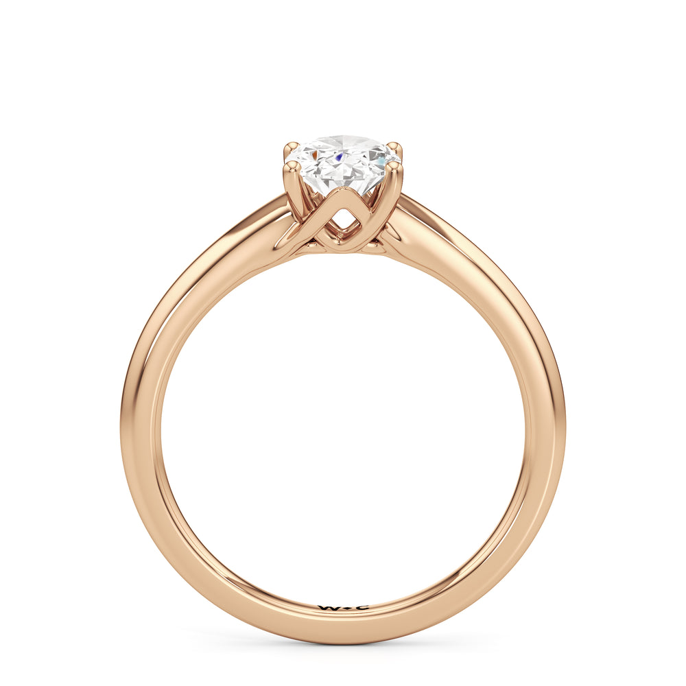 The Freya Engagement Ring with Oval Cut Diamond in 14KT Rose Gold view 2
