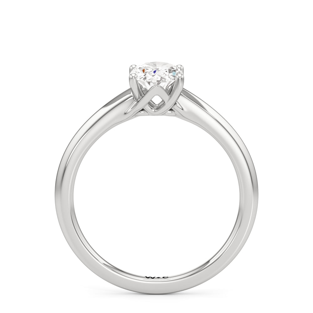 The Freya Engagement Ring with Oval Cut Diamond in 14KT Platinum view 2
