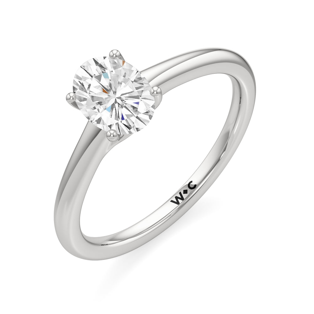 The Freya Engagement Ring with Oval Cut Diamond in 14KT Platinum view 3
