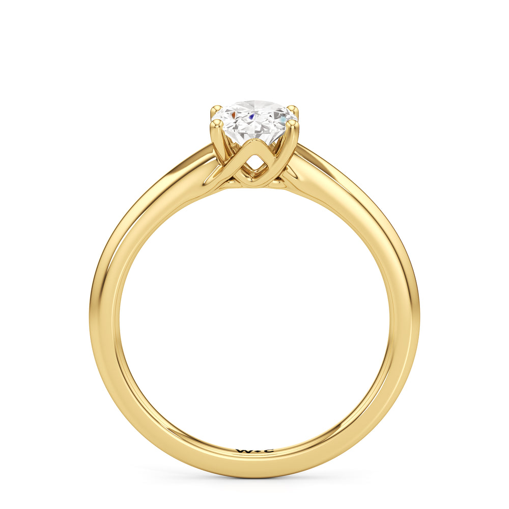 The Freya Engagement Ring with Oval Cut Diamond in 14KT Yellow Gold view 2
