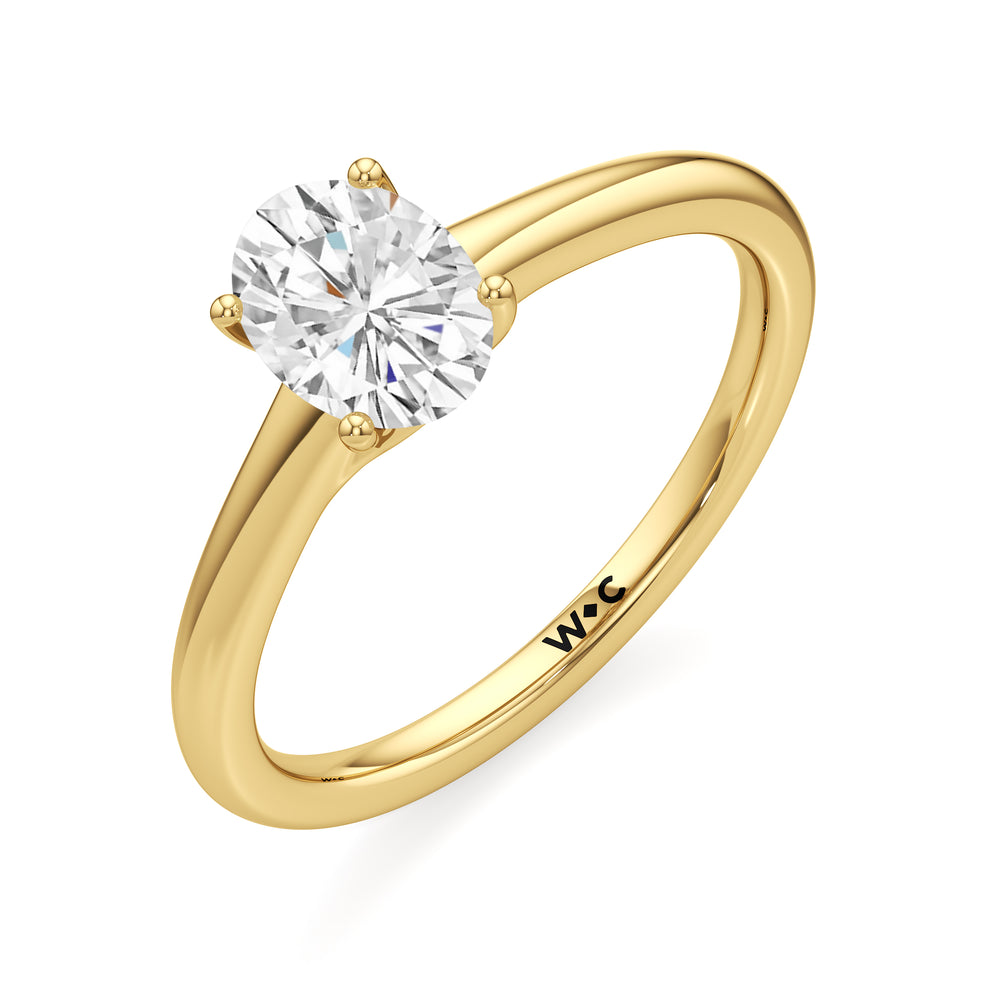 The Freya Engagement Ring with Oval Cut Diamond in 14KT Yellow Gold view 3
