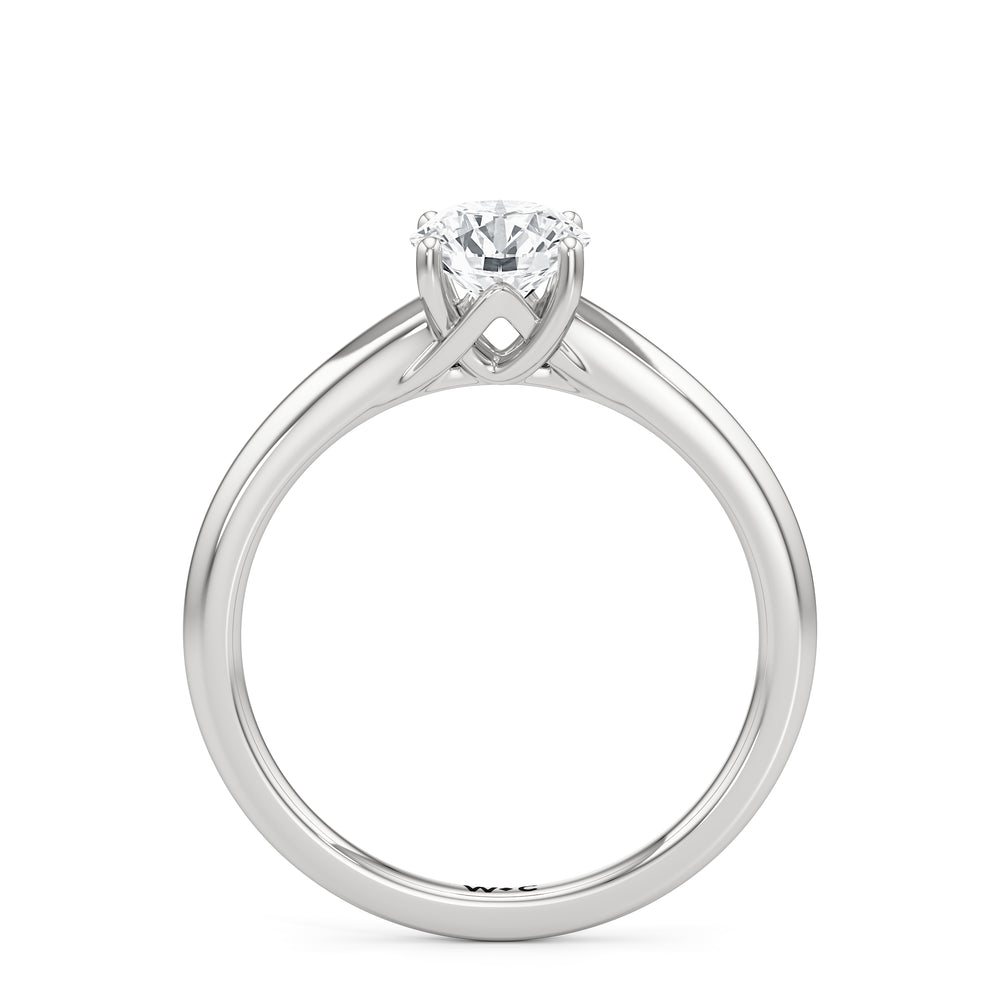 The Freya Engagement Ring with Round Cut Diamond in 14KT Platinum view 2
