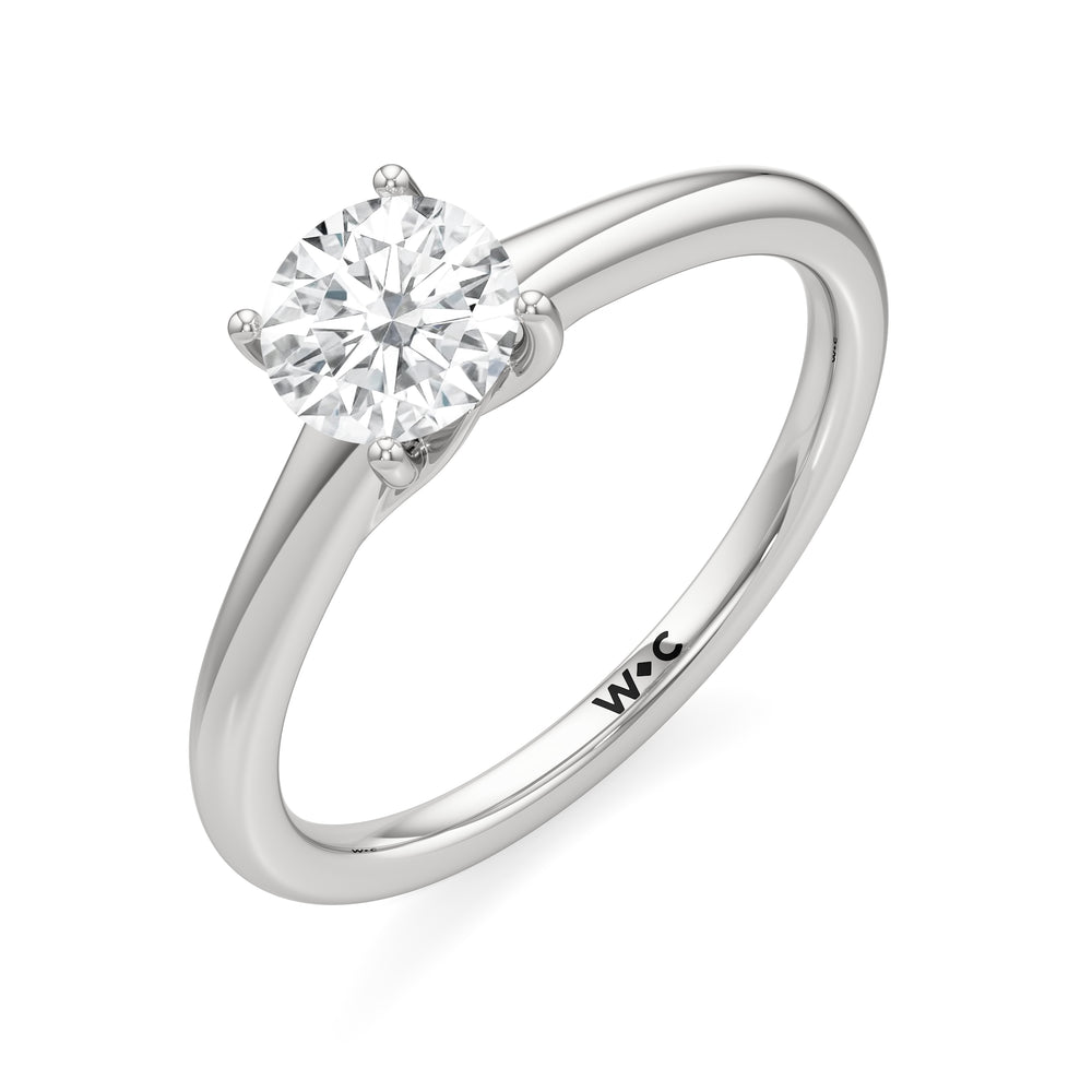 The Freya Engagement Ring with Round Cut Diamond in 14KT Platinum view 3
