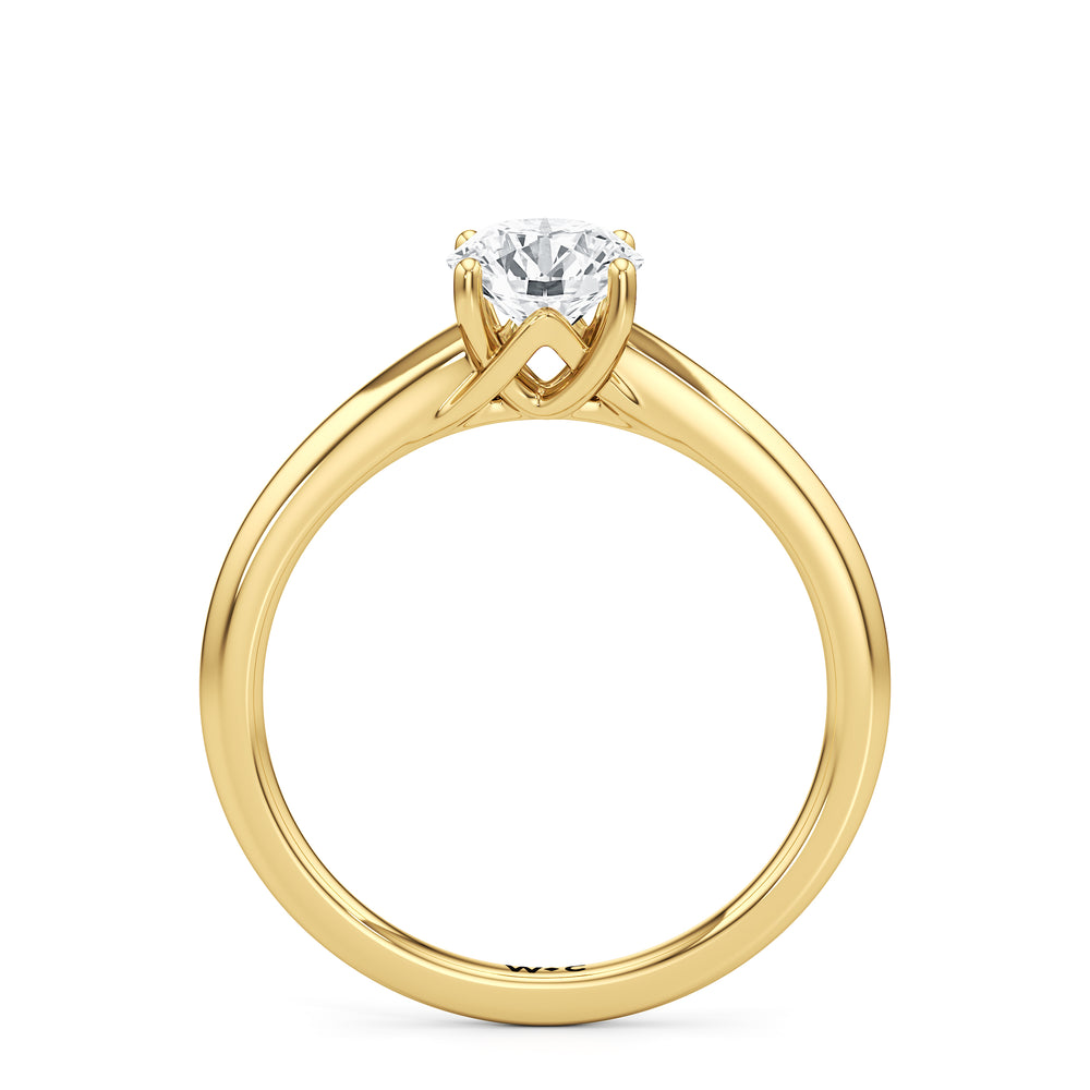 The Freya Engagement Ring with Round Cut Diamond in 14KT Yellow Gold view 2
